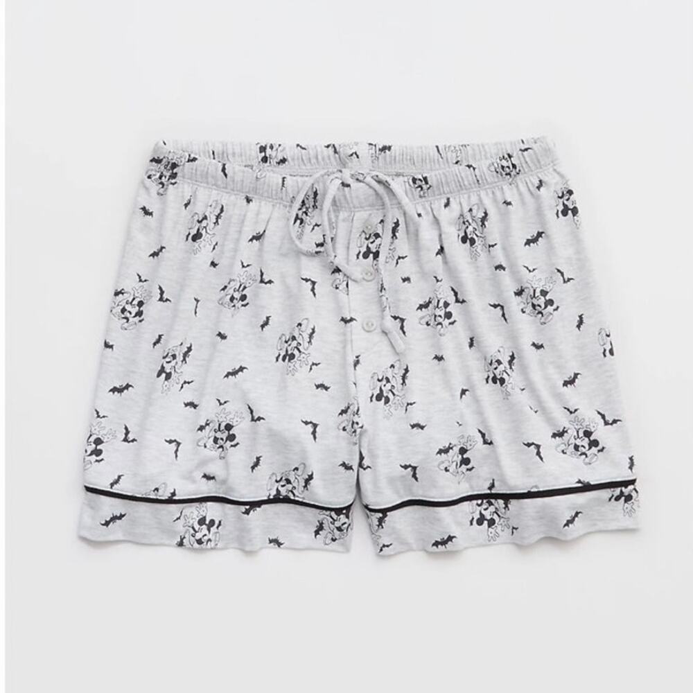 Aerie Disney Mickey Mouse w/ Bats Halloween Boxer Pajama PJ Shorts M Medium NEW